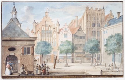 Vue de la Wijnstraat, Dordrecht 1745 - Aert Schouman